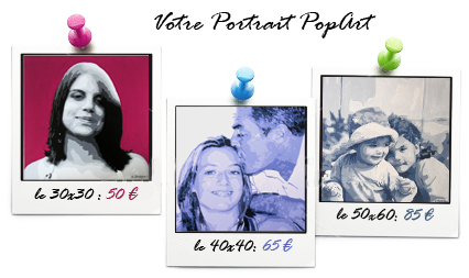 Votre Portrait popart sur toile