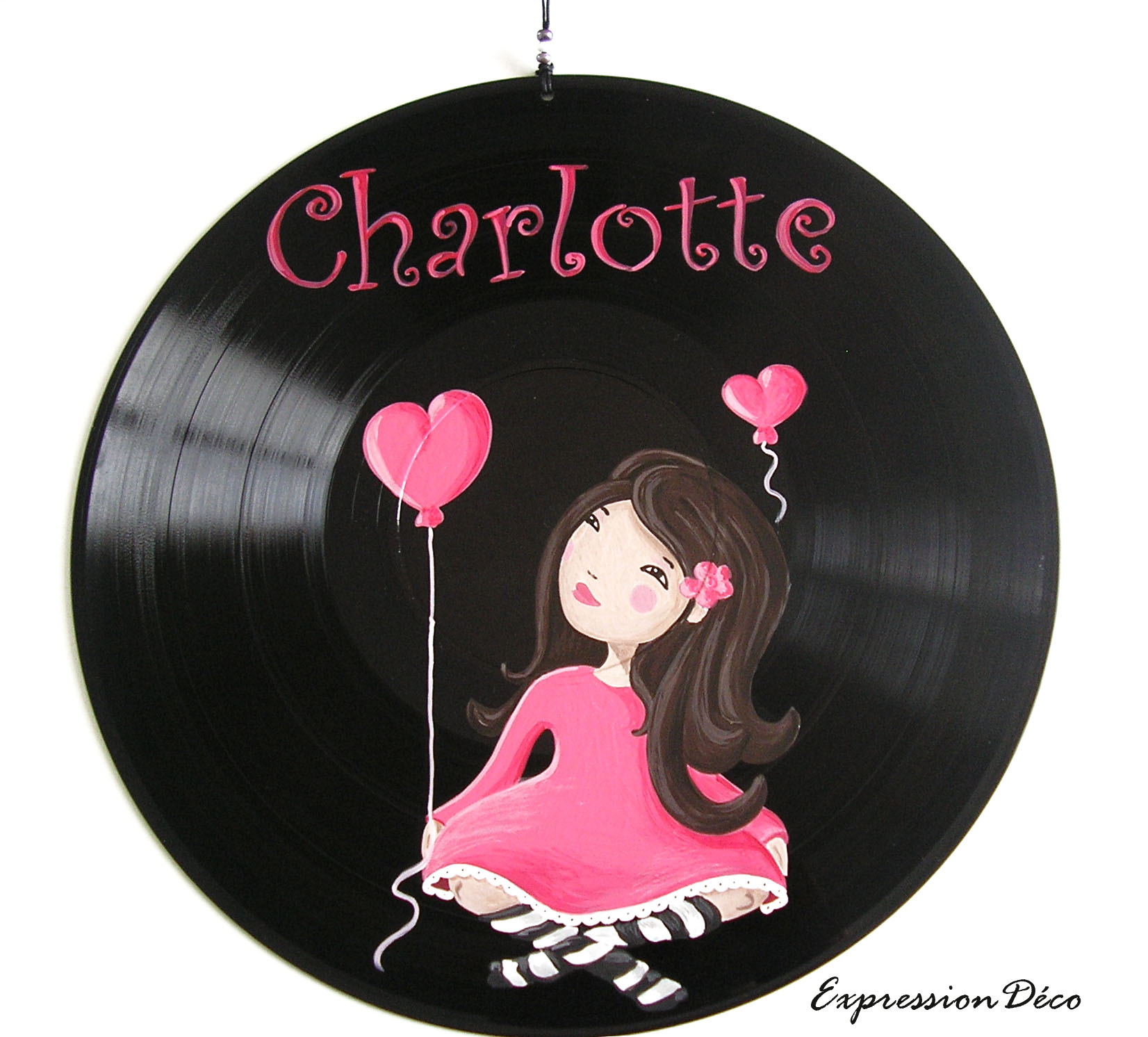 plaque de porte disque vinyle charlotte
